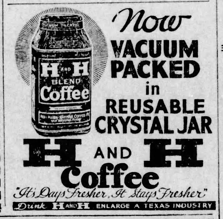 Crystalvac — The News, 22 Oct 1932 The News, 22 Oct 1932 — Crystalvac H and H Blend display