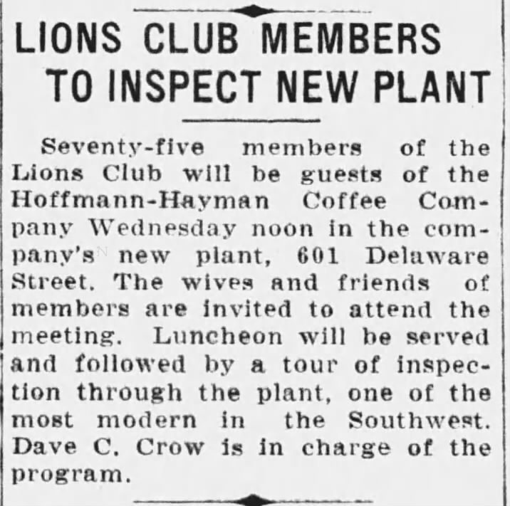 Lions Club Members to Inspect New Plant — San Antonio Express-News, 28 December 1932 Lions Club Members to Inspect New Plant — San Antonio Express-News, 28 December 1932