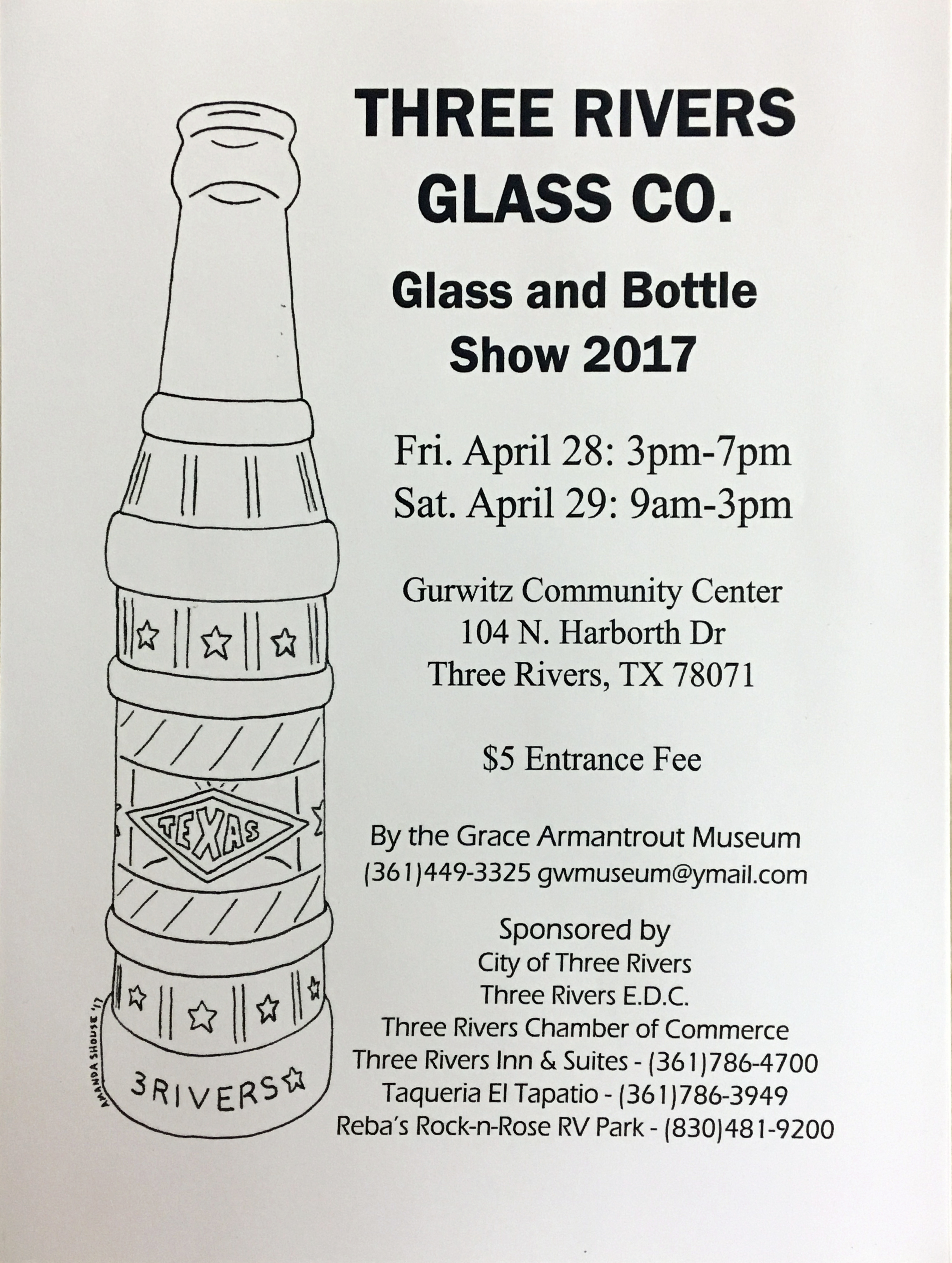 Handout: Three Rivers Glass Co. Glass and Bottle Show 2017 Three Rivers Glass Co. Glass and Bottle Show 2017 flyer