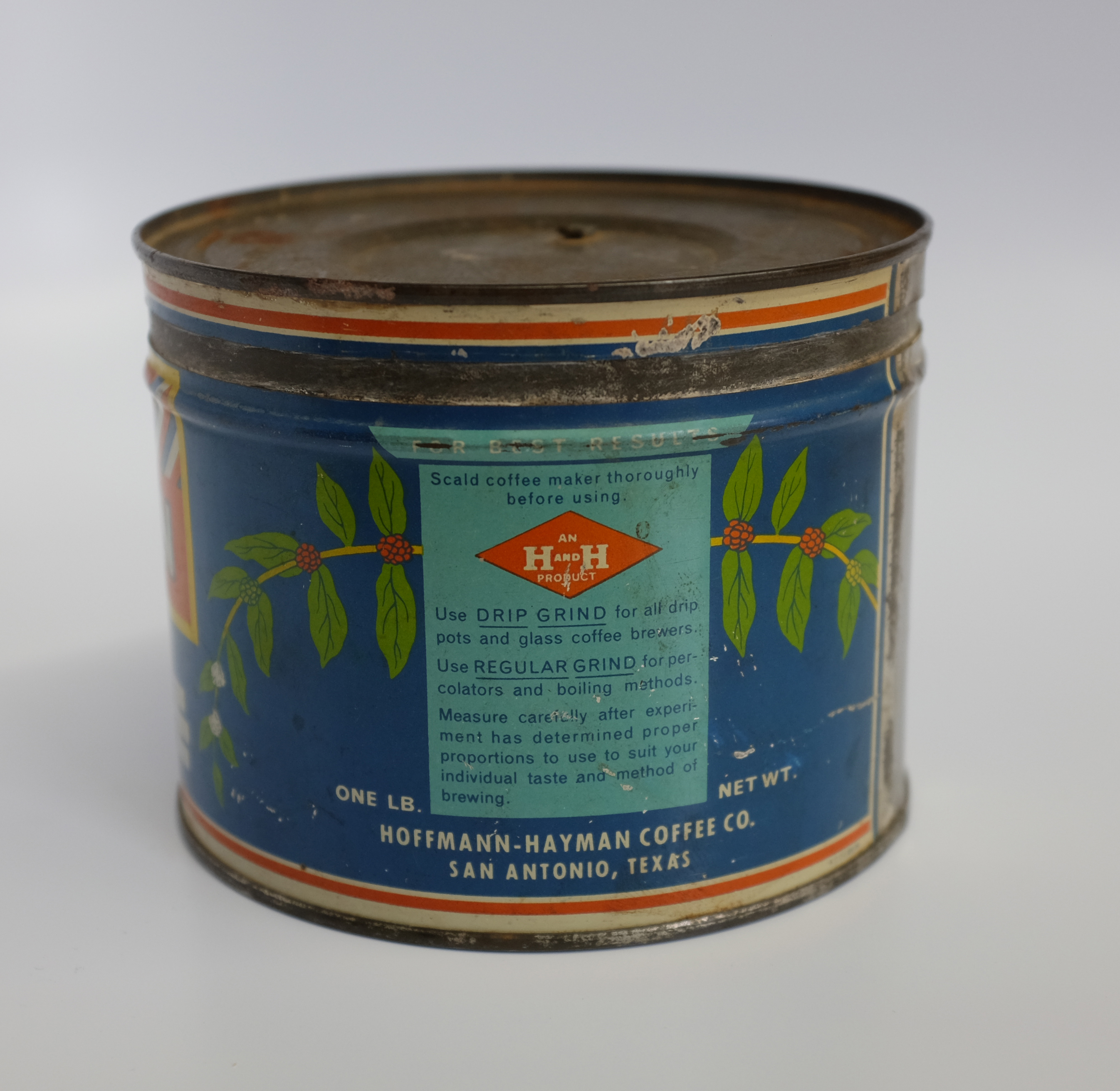 H and H Sam Houston One Pound Tin Right H and H Sam Houston One Pound Tin Right