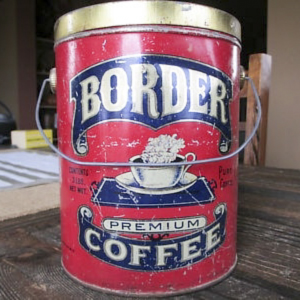 Border Coffee 3 pound tin, front Border Coffee 3 pound tin, front