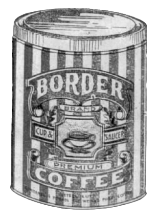 Border Coffee — illustrated pack, San Antonio Light, 26 Aug 1923 Border Coffee pack from the 26 Aug 1923 products display