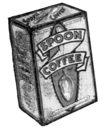 Spoon Coffee pack art from the 26 Aug 1923 San Antonio Light products ad
