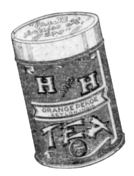 H and H Tea — San Antonio Light, 26 Aug 1923 H and H Tea carton from the 26 Aug 1923 products display