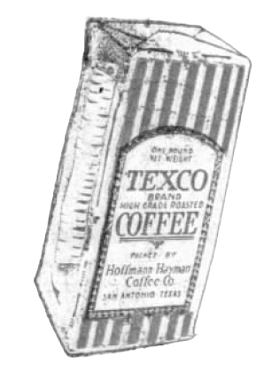 Texco — 1923 Light products ad crop Texco brand panel from the 26 Aug 1923 San Antonio Light products ad