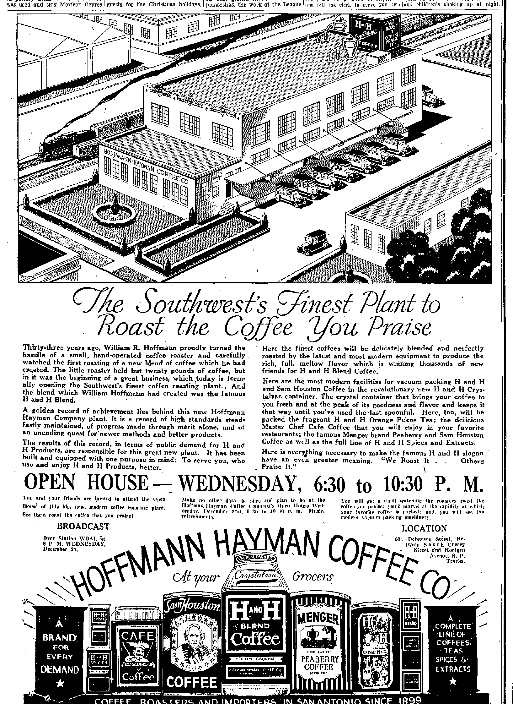 San Antonio Light — open house, 20 Dec 1932, p. 7 San Antonio Light on Dec 20, 1932